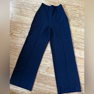 Nasty Gal Navy Blue High Waisted Wise Leg Trouser